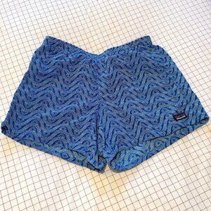 Patagonia Women's Baggies Shorts 5-Inch Blue Wave Pattern Size Small